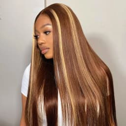 13X4 Ombre Lace Front Wig Human Hair 30Inch 180Density Highlight Straight Wig Pre Plucked Natural Hairline Hd Transparent Frontal Lace Brazilian Virgin Hair, 4/27 Honey Blonde Colored Wigs