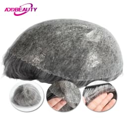 Thin Skin Men Toupee Indian Human Hair Wigs With Knots Invisible Natural Hairline Indian Hair System Units Male Hair Prosthesis
