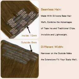 Seamless Pu Clip In Hair Extensions Human Hair 7Pcs Invisible Clip Ins Human Hair Extensions Brown Color 110g Straight Remy Hair