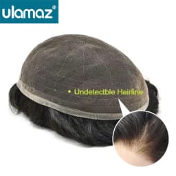Full Lace Men's Wig Natural Human Hair Toupee Wig Man French Lace Male Hair Prosthesis Bleach Knots Wigs Hair System For Man