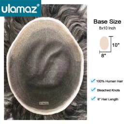 Full Lace Men's Wig Natural Human Hair Toupee Wig Man French Lace Male Hair Prosthesis Bleach Knots Wigs Hair System For Man