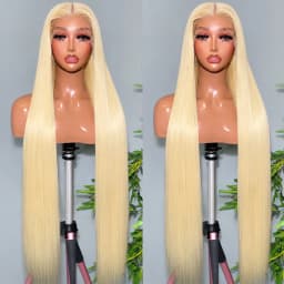 613 Blonde Wig 40 Inch Bone Straight Human Hair Wigs 13x6 HD Lace Frontal Wig Brazilian 210 Density Pre Plucked Colored Human Hair Lace Front Long Wigs