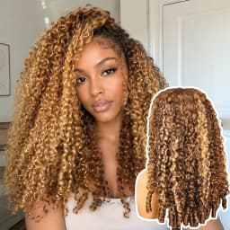 Smilegirl Chocolate Brown Burmese Curly Half Wig Vietnamese Machine Human Hair Half Wig With Drawstring Seamless Clips 3 IN 1 Half Wig