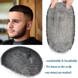 5x7/6x8 100% Human Hair Buzz Cut Toupee for Men Ultra Thin Breathable PU Transparent Full Biological Scalp Prosthesis Toupee