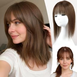 Ombre Blonde Human Hair Topper for Women 4.5"*5" Swiss Lace Base Hand-Tied Hair Topper Natural Looking Highlight Hairpiece