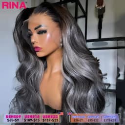 Silver Grey Highlight Human Hair Wigs For Black Women 13x6 13x4 Lace Frontal Wig Colored Body Wave Transparent Lace Front Wigs