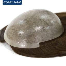 TP22INJ-14" 16" Chinese Remy Hair Toppers For Women Injected Polyskin Base Looks Natural Female Human Hair Topper Wigs