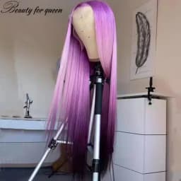 Beauty 2026 Ombre Purple Lace Front Human Hair Wig 13x4 Transparent For Women Cosplay 180% Density 2026 New Product Customize