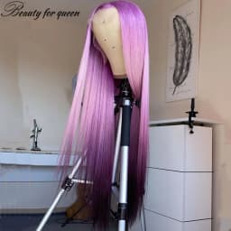 Beauty 2026 Ombre Purple Lace Front Human Hair Wig 13x4 Transparent For Women Cosplay 180% Density 2026 New Product Customize