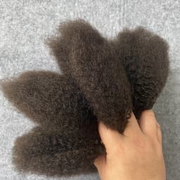 Raw Human Hair Weave Fluffy Bundles Deal Double Drawn Afro Kinky Curly Bundles Natural Black Remy Wavy Hair Extensions 3Bundles