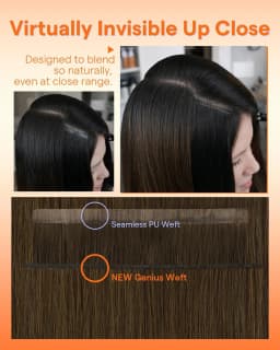 Full Shine 7 Pcs Genius Weft Clip In Hair Extensions Human Hair Seamless Invisible PU Weft Clip Ins For Women