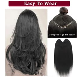 V Shape Clip In Human Hair Extensions Invisible Brown Blonde Highlight Toppers For Women Straight Brazilian Remy Hair 16Inch