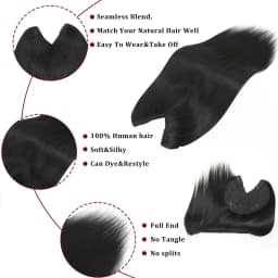 V Shape Clip In Human Hair Extensions Invisible Brown Blonde Highlight Toppers For Women Straight Brazilian Remy Hair 16Inch