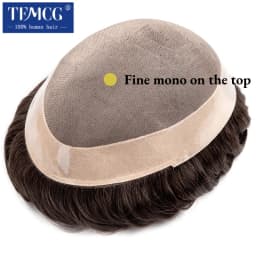 Male Hair Prosthesis Fine Mono,High Quaitly, Breathable and Durable Toupee For Men 100% Natural Human Hair Toupee Wigs For Men