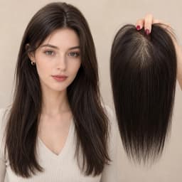 Straight Human Hair 9x13CM Silk Base Topper for Women Natural Scalp Top European Hair Topper Free Part 4 Clips in Hair Piece