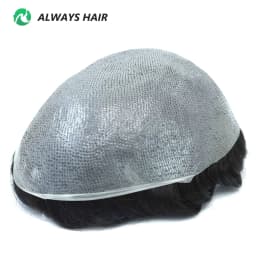 Invisible Hairline Hair System Unit for Men 0.03-0.04mm Super Thin Base Toupee Indian Human Hair Mens' Topper Wig