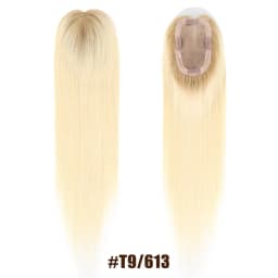 Honey Blonde Human Hair Toppers for Women 16Inch Straight Clip In Remy Hair Extensions Mono Base Topper Hairpiece for Thin Hair