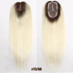 Honey Blonde Human Hair Toppers for Women 16Inch Straight Clip In Remy Hair Extensions Mono Base Topper Hairpiece for Thin Hair