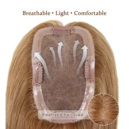 Honey Blonde Human Hair Toppers for Women 16Inch Straight Clip In Remy Hair Extensions Mono Base Topper Hairpiece for Thin Hair