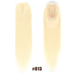 Honey Blonde Human Hair Toppers for Women 16Inch Straight Clip In Remy Hair Extensions Mono Base Topper Hairpiece for Thin Hair