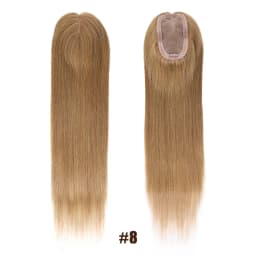 Honey Blonde Human Hair Toppers for Women 16Inch Straight Clip In Remy Hair Extensions Mono Base Topper Hairpiece for Thin Hair