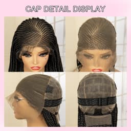 Full Lace Synthetic Afro Cornrow Braided Wigs Back Knotless Box Braids Wig for Black Women 36 Inches Handmade Braiding Wig