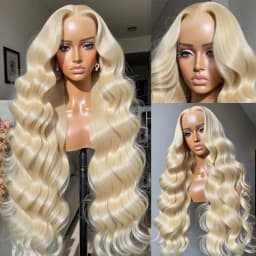 613 Lace Frontal Blonde Wigs Pre Plucked With Baby Hair 38inch HD Transparent Lace Front Human Hair Body Wave Wigs 38inch Colored Blonde 13x6 Lace Frontal Wigs For Woman BB Face Indian Long Wavy Wigs 250% denisty Can Be Dye