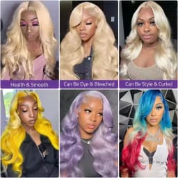613 Lace Frontal Blonde Wigs Pre Plucked With Baby Hair 38inch HD Transparent Lace Front Human Hair Body Wave Wigs 38inch Colored Blonde 13x6 Lace Frontal Wigs For Woman BB Face Indian Long Wavy Wigs 250% denisty Can Be Dye