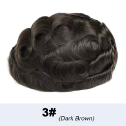 Band Style 8x10" Human Hair Mens Toupee Fine Mono and Thin Skin Base Hair Replacement System Breathable Toupee Durable Hairpiece