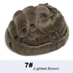 Band Style 8x10" Human Hair Mens Toupee Fine Mono and Thin Skin Base Hair Replacement System Breathable Toupee Durable Hairpiece