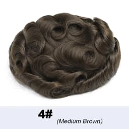 Band Style 8x10" Human Hair Mens Toupee Fine Mono and Thin Skin Base Hair Replacement System Breathable Toupee Durable Hairpiece
