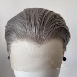 Grey Short Wig for Man with A Slicked-back Hairstyle 13*4 HD Synthetic Lace Front Wig Headband Cosplay Wigs Lace Frontal Peluca