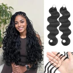 Crochet Human Hair Body Wave Miracle Knots Crochet Human Hair 300g Vietnamese Human Crochet Hair for Women Lightweight Knotless Feather Crochet Human Hair Natural Black