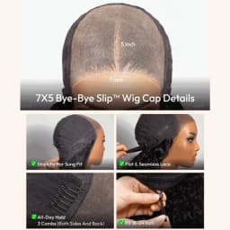 UNice 7x5 Bye-Bye Slip™ Lace Natural Black Loose Deep Wave Wig Pre Cut Pre Bleached Glueless Drawstring Wig