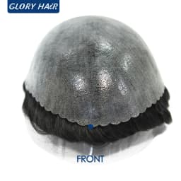 Gloryhair 0.12-0.14mm Injected Toupee for Man Natural Realistic Hair Prosthesis Capillary Hair Piece Wig For Hair Loss Man