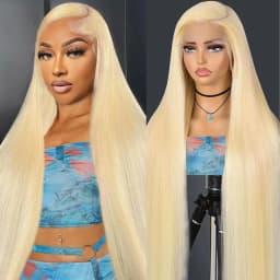 613 Blonde Straight 13x6 HD Lace Front Wig Human Hair Brazilian Transparent 13x4 Lace Frontal Wigs Pre Plucked For Black Women