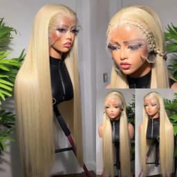 613 Blonde Straight 13x6 HD Lace Front Wig Human Hair Brazilian Transparent 13x4 Lace Frontal Wigs Pre Plucked For Black Women