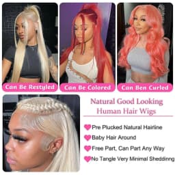 613 Blonde Straight 13x6 HD Lace Front Wig Human Hair Brazilian Transparent 13x4 Lace Frontal Wigs Pre Plucked For Black Women