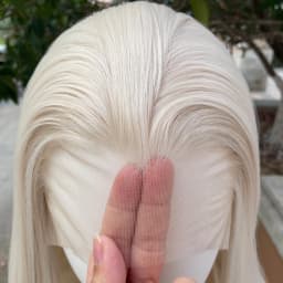 Elf Cosplay Peak Style Platinum Blonde Synthetic 13x4 Lace Front Wigs Women 26 Inch Long Straight Silky Free Part 150% Density
