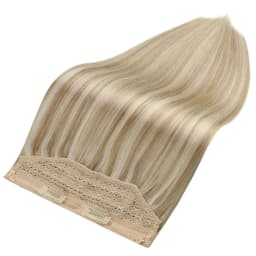 LaaVoo Fishing Wire Hair Extension For Women 12-20inch 100% Real Brazilian Human Hair Straight Natural Fish Line Hair Weft Hair