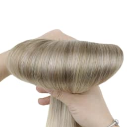 LaaVoo Fishing Wire Hair Extension For Women 12-20inch 100% Real Brazilian Human Hair Straight Natural Fish Line Hair Weft Hair