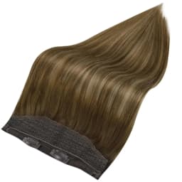 LaaVoo Fishing Wire Hair Extension For Women 12-20inch 100% Real Brazilian Human Hair Straight Natural Fish Line Hair Weft Hair