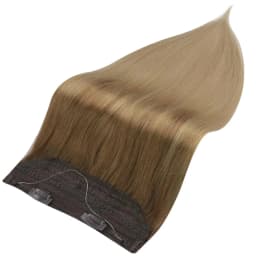 LaaVoo Fishing Wire Hair Extension For Women 12-20inch 100% Real Brazilian Human Hair Straight Natural Fish Line Hair Weft Hair