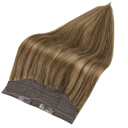 LaaVoo Fishing Wire Hair Extension For Women 12-20inch 100% Real Brazilian Human Hair Straight Natural Fish Line Hair Weft Hair