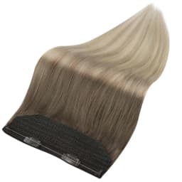 LaaVoo Fishing Wire Hair Extension For Women 12-20inch 100% Real Brazilian Human Hair Straight Natural Fish Line Hair Weft Hair