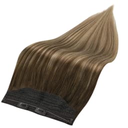 LaaVoo Fishing Wire Hair Extension For Women 12-20inch 100% Real Brazilian Human Hair Straight Natural Fish Line Hair Weft Hair