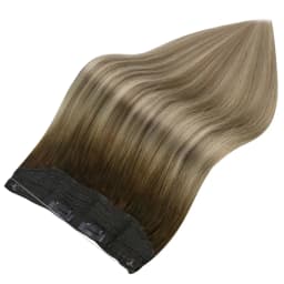 LaaVoo Fishing Wire Hair Extension For Women 12-20inch 100% Real Brazilian Human Hair Straight Natural Fish Line Hair Weft Hair