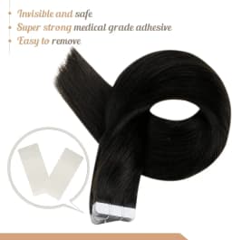 Full Shine Tape in Human Hair Extension Pure Color 20pcs 26-28inch Tape in Hair Extensions Seamless Skin Weft Adhesive Glue
