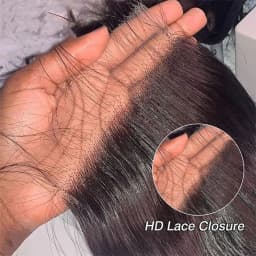HiEbony HD Lace Closure Only Straight 5x5 6x6 7x7 Melt Skin HD Lace Closure 100% Human Hair Thick HD Lace Closure Pre-Plucked