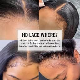 HiEbony HD Lace Closure Only Straight 5x5 6x6 7x7 Melt Skin HD Lace Closure 100% Human Hair Thick HD Lace Closure Pre-Plucked
